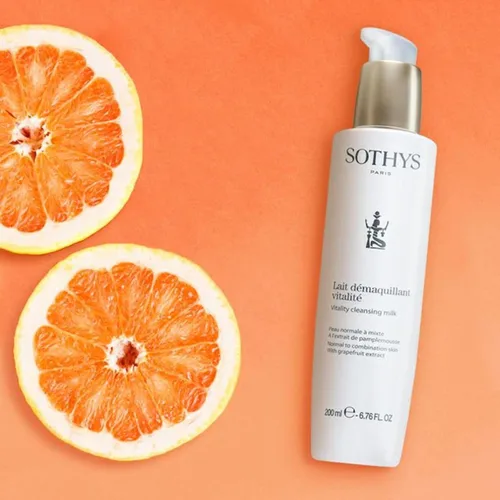 Vista 2 de SOTHYS Vitality Leche limpiadora Limpiador facial diario refrescante Extracto de pomelo hidratante para pieles normales o mixtas