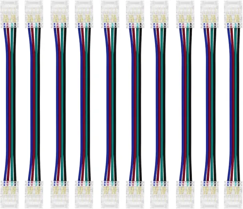 Vista 17 de LightingWill Conectores LED de 2 pines de 0.315 in, 10 unidades DC hembra conector transparente sin soldadura, conector de luz de cinta LED 2