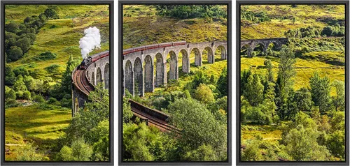 Vista 65 de wall26 Lienzo enmarcado para pared, juego de arte exótico tropical, océano, mar, avión, puesta de sol, transporte, fotografía, realismo, decorativo