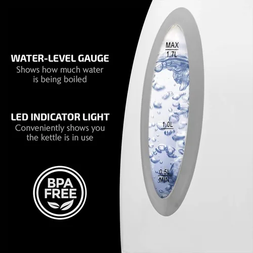 Vista 7 de Ovente Hervidor eléctrico de vidrio, 1.5 litros de vidrio de borosilicato sin BPA, calentador de encimera de ebullición rápida y hervidor eléctrico
