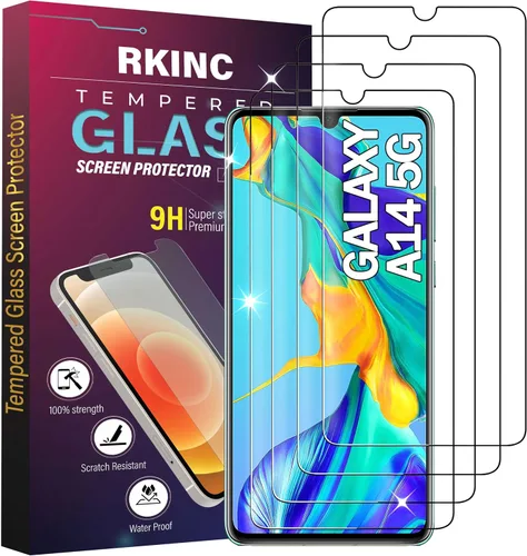 Vista 39 de RKINC Protector de pantalla [paquete de 4] para Samsung Galaxy A12 / Galaxy A02S / A12 Nacho, protector de pantalla de vidrio templado, 0.013 in
