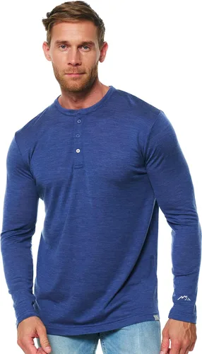 Vista 7 de Camisas 100% de lana merino para hombre, ropa interior térmica, capa base 190 negro