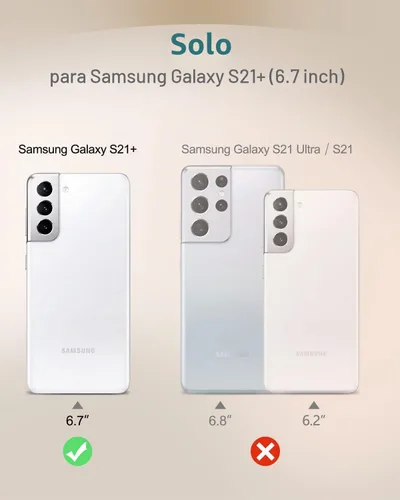 Vista 2 de SURITCH Funda transparente para Samsung Galaxy S21+ Plus de 6.7 pulgadas (solo protector de pantalla), [protector de pantalla integrado] carcasa