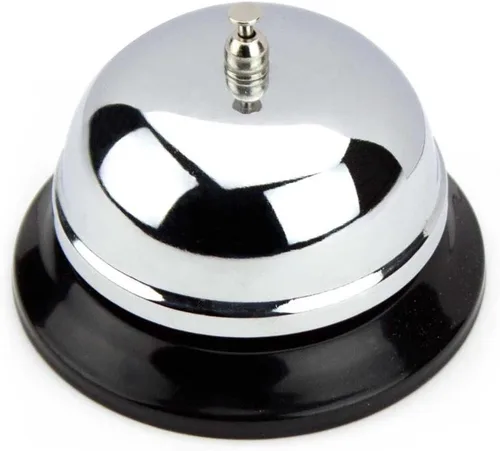 Vista 2 de Campana de servicio cromada con base negra de Lansky Office Supplies (3.9 in) por Lansky Office Supplies
