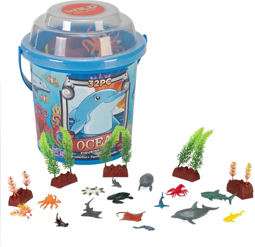 Vista 4 de Wild Republic Cubo de dinosaurio, juego de figuras de animales de dinosaurio, T Rex, triceratops, velociraptor, espinosaurio, estegosaurio y más