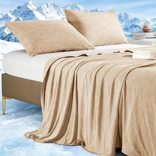 Vista 12 de Marchpower - Manta de enfriamiento para niños que duermen con calor, manta de lana fresca Arc-Chill con diseño de doble cara, fibra de enfriamiento