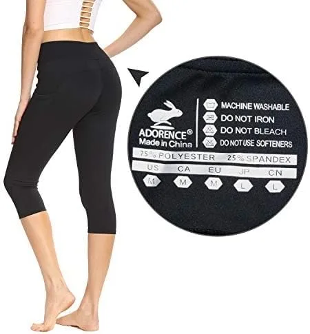 Vista 4 de adorence Leggings para mujer con bolsillos (suaves, de cintura alta y opaca), pantalones de yoga, leggings de entrenamiento para mujer