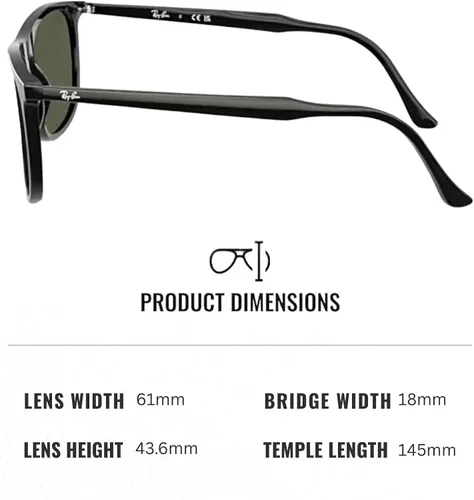 Vista 4 de Ray-Ban RB2216 Rectangle Shaped Sunglasses for Men & Women with Official RAYBAN Eyewear Kit