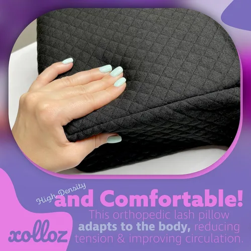 Vista 4 de Almohada de pestañas para extensiones de pestañas - Almohada de cama de espuma viscoelástica curvada, reposacabezas ergonómico con soporte