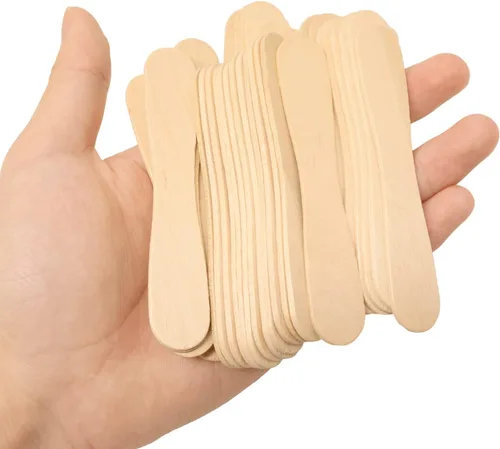 Vista 3 de yueton 100 cucharas de madera para helado, cucharas de degustación de madera desechables, cucharas de muestreo, cucharas de postre pequeñas
