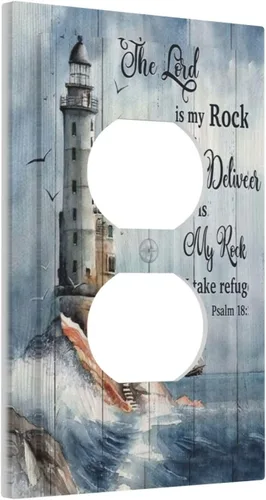 Vista 12 de Cubiertas Decorativas para Placas de Interruptor Diente de León Azul Rústico Citas Inspiradoras Casa de Campo Tablón de Madera Gris 1 Gang Cubierta