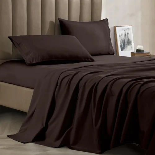 Vista 32 de CELINE LINEN Juego de sábanas de microfibra de 4 piezas prémium de calidad hotelera 1800, resistente a las arrugas - Ropa de cama de lujo ultra