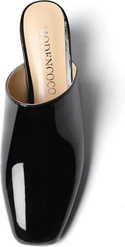 Vista 3 de MODENCOCO Zapatos de tacón bajo con cuña para mujer, cómodos zapatos de tacón bajo con cuña y puntera cuadrada de 2 pulgadas