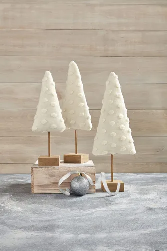 Vista 3 de Mud Pie White Dot - Mesa para árbol de Navidad, tamaño grande