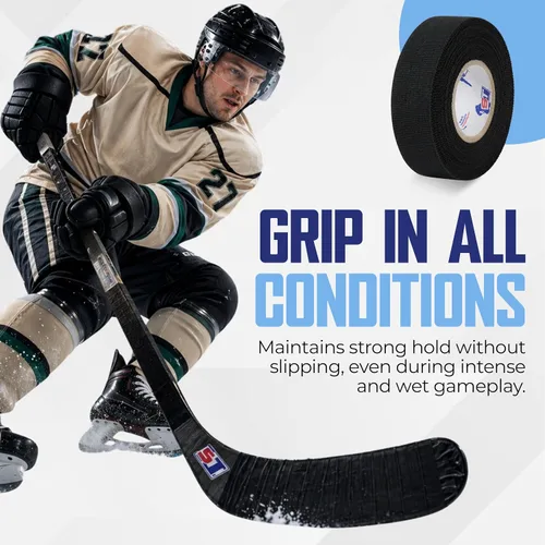 Vista 6 de sports tape ST Pro-Grade Cloth Hockey Tape (6 Rolls) - Strong Long-Lasting, Water Resistant Athletic Grip Tape for Lacrosse, Hockey, Baseball &