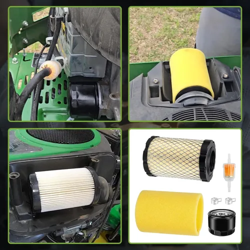Vista 5 de Filtro de aceite Filtro de aire Kit de afinación para John Deer Z345 Z345R Z345M Z235 Z355R Z335E E120 LT150 para 31L777 31M977 31Q777