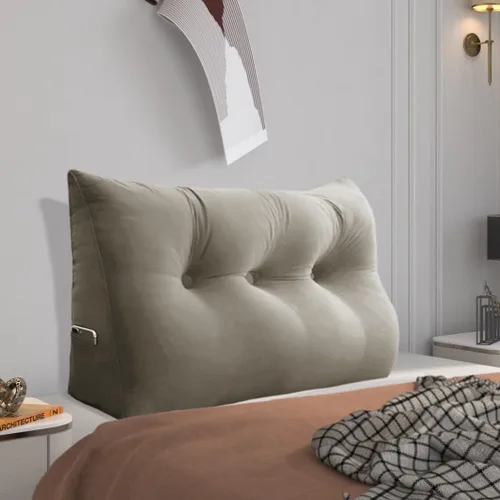 Vista 35 de Almohada de cabecero – Almohada de cama grande 3 en 1 como almohada de lectura de cuña, almohada grande para sofá cama o respaldo de apoyo, almohada