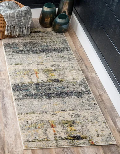 Vista 2 de Tapete abstracto Unique Loom, colección Estrella, moderno, multiárea, Polipropileno, Gris