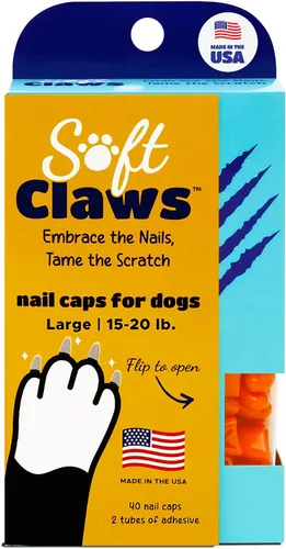 Vista 24 de Almohadillas blandas para uñas para perros con diseño antideslizante fabricadas en EE. UU. - 40 cubiertas de uñas para perros para una protección