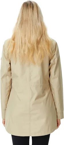 Vista 8 de ALPHA CAMP Chaqueta impermeable para mujer, rompevientos con capucha, ligera, suave, abrigos largos para lluvia