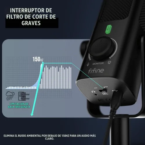 Vista 5 de FIFINE AmpliTank PROFILE3 Micrófono de condensador USB para podcast