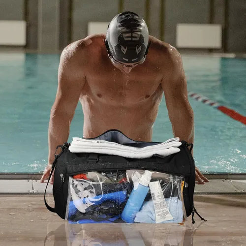 Vista 2 de SKYSPER Bolsa de deporte pequeña para gimnasio para hombres y mujeres, bolsa de viaje para llevar durante la noche para el fin de semana, natación