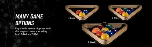 Vista 11 de Viper - Accesorio para mesa de billar/billar: estante de 8 bolas, triángulo de madera dura, sostiene bolas de tamaño estándar de 2-1/4