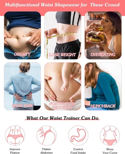 Vista 5 de Phateey Faja de entrenamiento de cintura para mujer, 3 correas Control de abdomen, faja de sudor para entrenamiento, banda delgada para el vientre