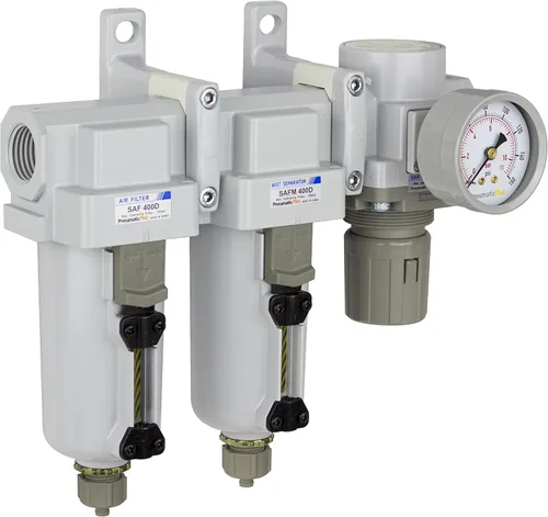 Vista 10 de PneumaticPlus SAU430-N06DG-MEP Sistema de secado de aire de tres etapas Filtro de aire de partículas, filtro coalescente, regulador de presión