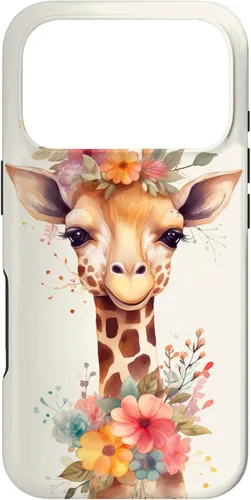 Vista 30 de Cute Giraffe with Flowers Giraffe Floral Case for iPhone 17