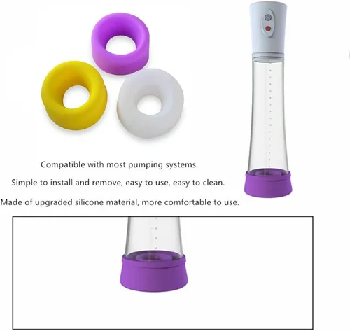 Vista 2 de 3 piezas de anillo de bomba de pene de silicona para hombre, accesorios extensores de pene, accesorios para extensor de erección de pene, repuesto