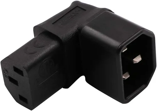 Vista 2 de Adaptador de corriente IEC C14 a C13 PDU/enchufe hacia abajo 90 grados para montaje en pared LCD TV paquete de 2 Negro/paquete de 2 (abajo)