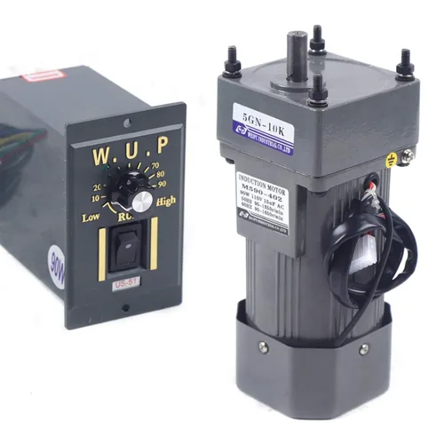 Vista 10 de Motor de engranaje de CA de 110 V, 90 W, 68 RPM, motor eléctrico monofásico con controlador de velocidad variable ajustable, motor con engranaje