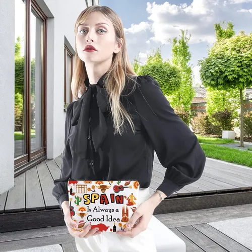 Vista 4 de WCGXKO España amante regalo viaje a España regalo España es siempre una buena idea cremallera bolsa cosméticos bolsa, España, Cremallera
