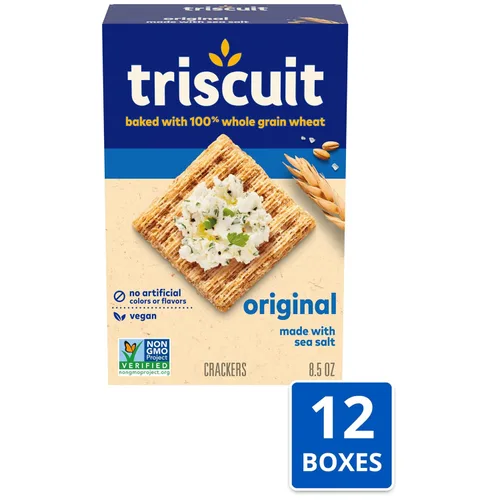 Vista 4 de Triscuit Galletas de trigo integrales originales de grano entero, cajas de 12 a 8.5 onzas