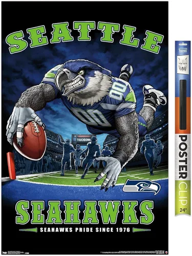 Vista 16 de Trends International NFL Seattle Seahawks - Póster de pared de End Zone 17, 14.725 x 22.375 pulgadas, versión enmarcada de madera de granero