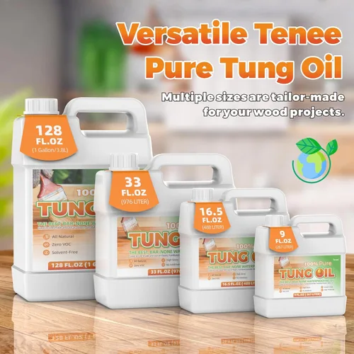 Vista 7 de Aceite Tung puro de 33 onzas líquidas, resistente al agua, fortalece y protege la madera, da a tus proyectos de madera un acabado de aceite Tung