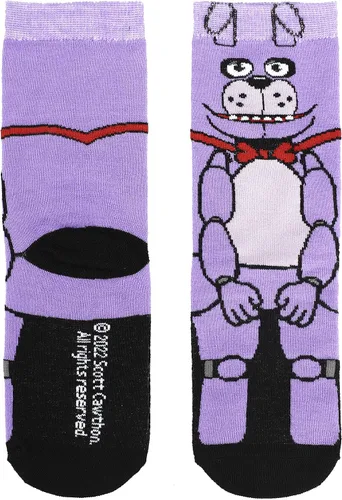 Vista 3 de Bioworld Five nights at freddy's Animatronics - Paquete de 3 calcetines Animigos para jóvenes, Negro