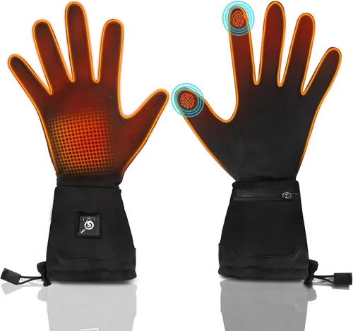 Vista 8 de Forros de guantes con calefacción para mujeres y hombres - Finos recargables, compatibles con pantalla táctil, calor de larga duración para deportes