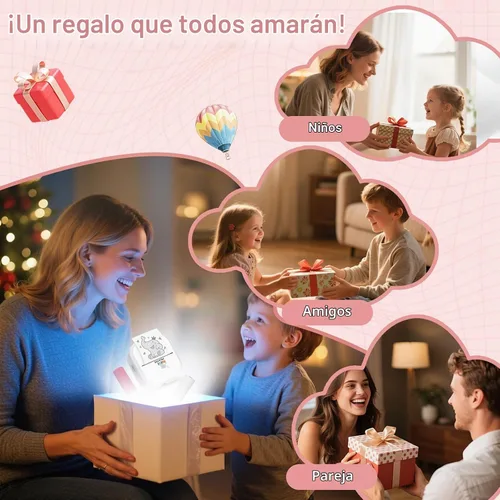 Vista 8 de Impresora de Pegatinas - Impresión Rápida de 24"/Min - Impresora Bluetooth Sin Tinta y Fabricante de Pegatinas con 13 Rollos de Papel, Impresora