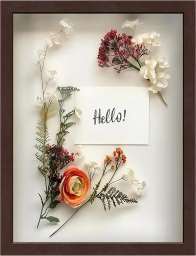 Vista 48 de FrameWorks Marco de Caja de Sombra de Madera Negra de 8" x 8" – Vitrina con Parte Trasera de Fieltro Suave, Caja de Memoria con Vidrio Templado