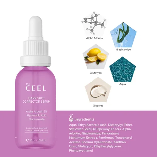 Vista 5 de The Ceel Suero corrector de manchas oscuras con glutatión y niacinamida – Suero facial iluminador para tono de piel desigual, hiperpigmentación