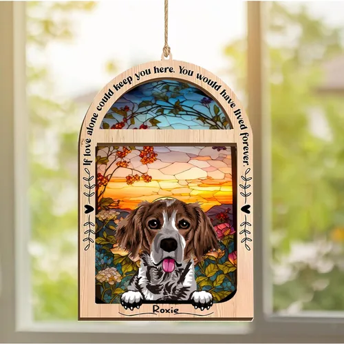 Vista 273 de LOVELYPOD Adorno de Navidad personalizado de sabueso afgano, atrapasoles con nombre, regalos de pérdida de mascotas, regalos para amantes