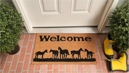 Vista 4 de Calloway Mills 120291729 Horses Welcome 17"x29" Coir con Felpudo de vinilo