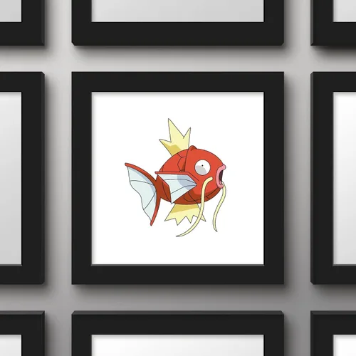 Vista 3 de Trends International Gallery Pops Pokemon Magikarp - Póster de pared, 12 x 12 pulgadas, versión enmarcada en negro