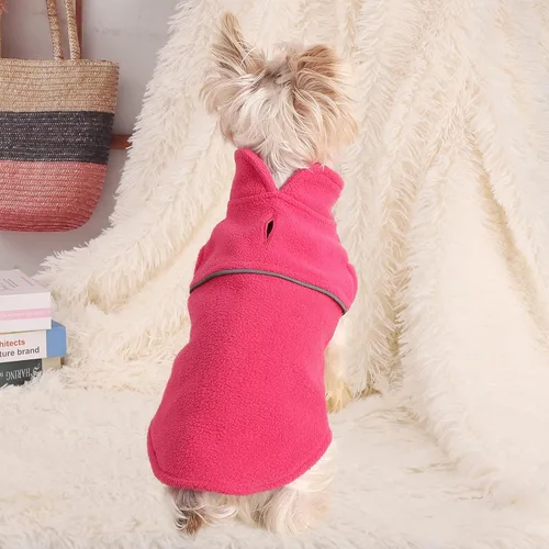 Vista 4 de Ropa de perro para perros pequeños, suéteres para perros pequeños, gatos, chaleco de forro polar, chaqueta cálida de forro polar para perro, ropa