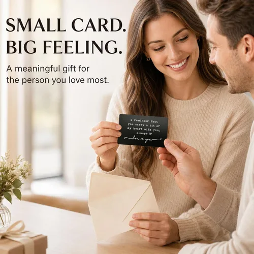 Vista 4 de Tarjeta romántica de regalo para él y ella, inserto de recuerdo de amor, tarjeta de cartera de relación a larga distancia, recordatorio emocional