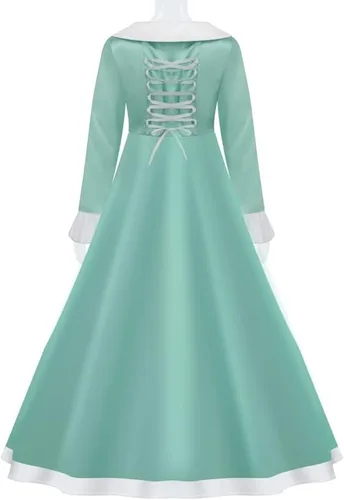 Vista 3 de PAINEOMN Vestido de princesa para mujer, disfraz de princesa de Halloween, cosplay, corona, aretes, guantes, traje de disfraz para adultos