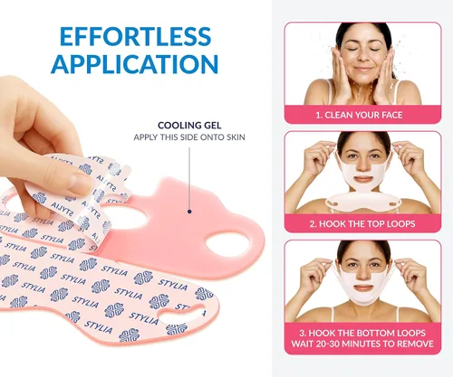 Vista 15 de Mascarilla facial moldeadora de contorno facial, con hidrogel de colágeno y aloe vera, banda antienvejecimiento y antiarrugas, disminuye la doble