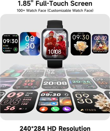 Vista 6 de Woneligo Reloj inteligente para mujer, responder/hacer llamadas, Alexa integrado, pantalla táctil de 1.85 pulgadas, rastreador de actividad física